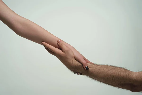 Ajudar Mãos Dadas Perto Dar Uma Ajuda Resgate Ajudando Gesto — Fotografia de Stock