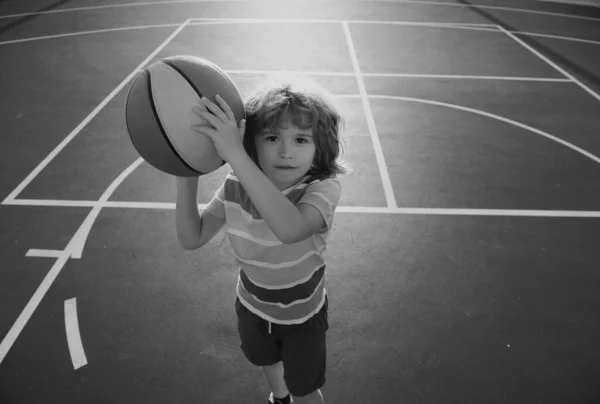Giocatore Basket Bambini Hobby Stile Vita Attivo Attività Sportiva Bambini — Foto Stock