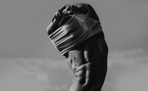 Homem Sexy Com Corpo Muscular Tronco Homem Sem Camisa Muscular — Fotografia de Stock