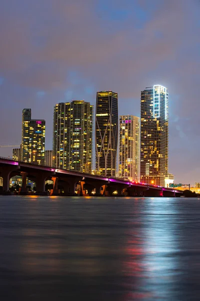 Miami Florida Vereinigte Staaten Nacht Stadt Foto — Stockfoto