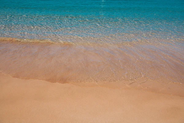 Meeresgrund Natur Des Tropischen Sommerstrands Mit Sonnenstrahlen Sandstrand Meerwasser Mit — Stockfoto