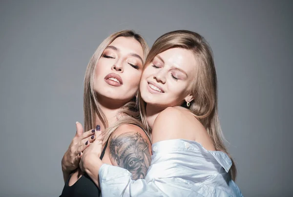 Close Photo Lgbt Women Lesbians Have Tremulous Feelings Each Other — Stock Photo, Image