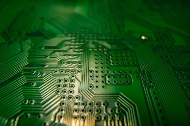 Elektronik devre kartı arka planı. Soyut dijital teknoloji geçmişi. Elektronik bilgisayar donanım teknolojisi. Anakart dijital çip. Teknik arkaplan