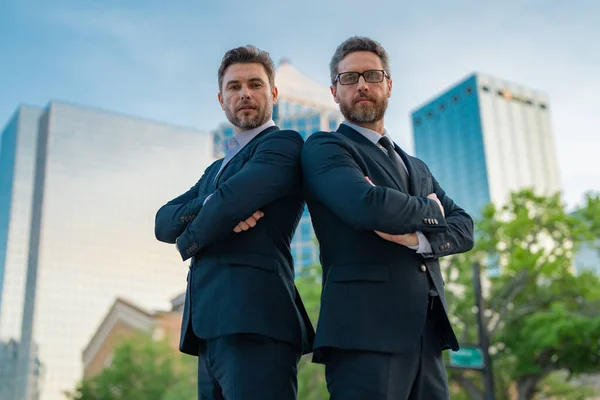 Duas Equipas Negócios Estratégia Marketing Para Equipe Dois Homens Negócios — Fotografia de Stock