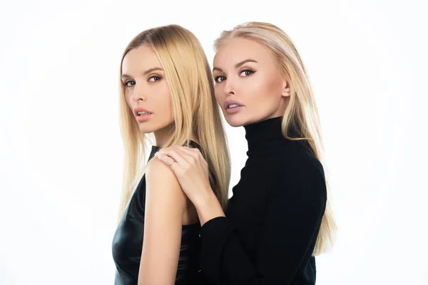 Sexy Modellen Verliefd Schoonheidsportret Van Jonge Lesbische Paar Vrouwen Lesbisch — Stockfoto