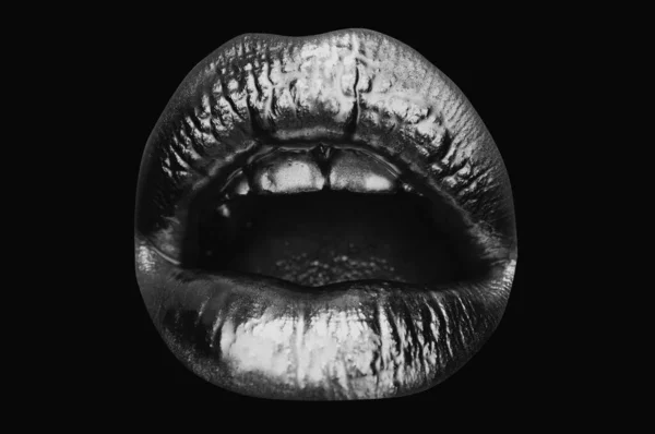 Bibir Emas Cat Emas Dari Mulut Bibir Emas Pada Mulut — Stok Foto