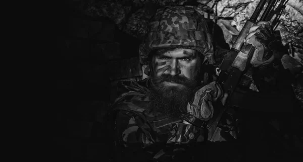 Крупный План Портретного Лица Украинского Офицера Форме Солдат Погибших Войне — стоковое фото