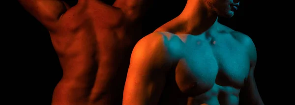 Yakışıklı Seksi Çıplak Adam Geylerin Kaslı Vücudu — Stok fotoğraf