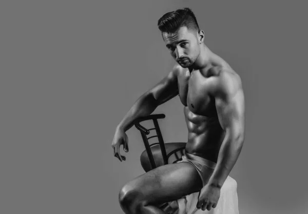 Sexy Man Muscular Body Bare Torso Muscular Shirtless Man Attractive — Stock Photo, Image