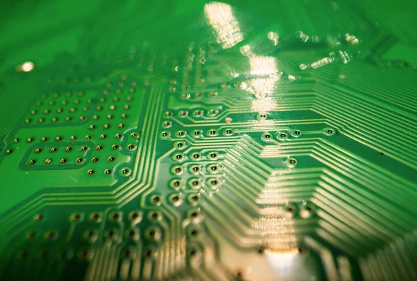 Electronic Circuit Board Semiconductors Chip Electronic Motherboard Card Circuitry Close — Fotografia de Stock