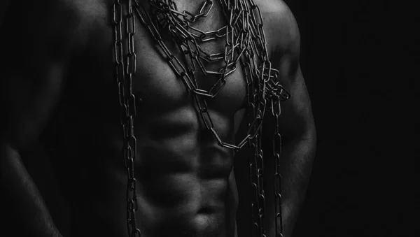 Svalnaté Tělo Svůdný Gay Svalnaté Tělo Člověka Černém Pozadí Silný — Stock fotografie