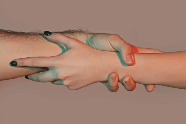 Apoio Mão Ajudando Aproxime Dar Uma Mãozinha Gesto Apoio Mãos — Fotografia de Stock