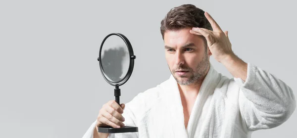 Mens Beauty Cosmetics Male Beauty Skincare Morning Healthcare Hygiene Man — Stock Photo, Image