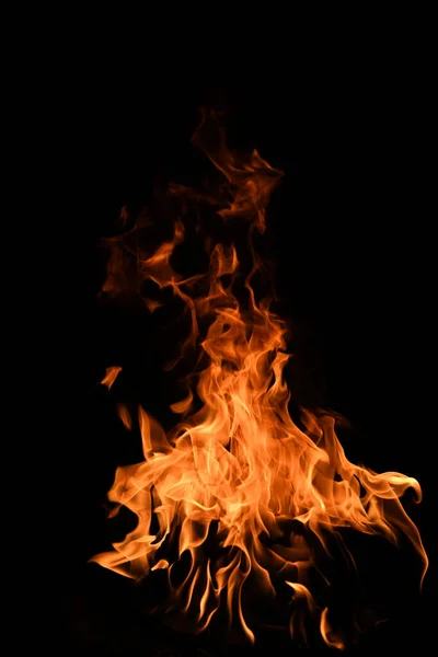 Flammenbrände Brennende Lichter Auf Schwarzem Hintergrund Feuerflammen Auf Schwarzem Hintergrund — Stockfoto