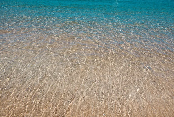 Пляжний Фон Спокійна Красива Океанічна Хвиля Піщаному Пляжі Вид Море — стокове фото