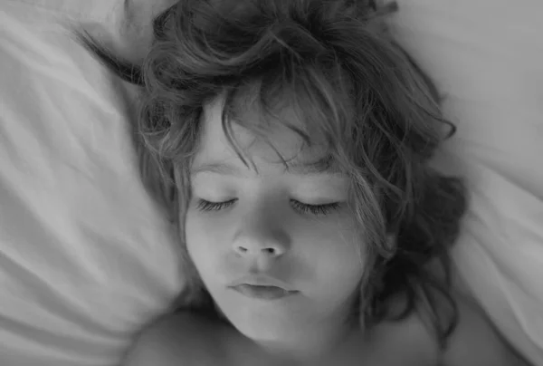 Portret Śpiących Dzieci Koncepcja Snu Komfortu Dziecka — Zdjęcie stockowe