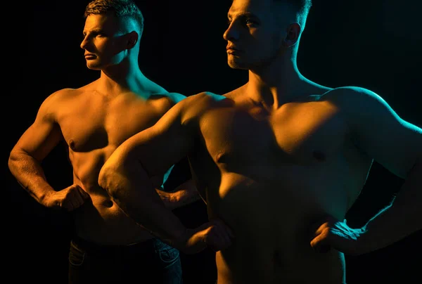 Corpo Forte Macho Torso Sexy Muscular Cara Gay Topless Muscular — Fotografia de Stock