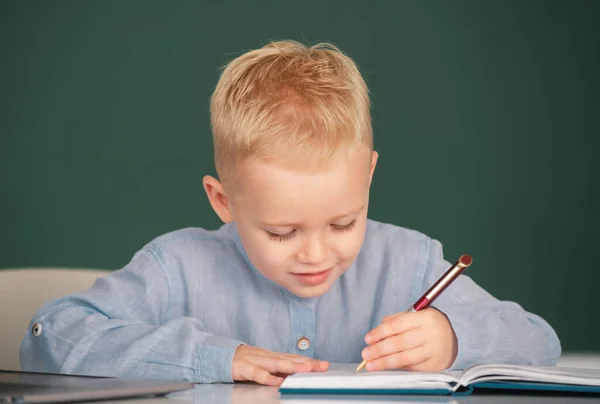 Child School Kid Writing Notebook Class Kid Learning Class Background — 스톡 사진