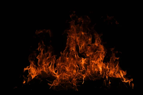 Fire Flame Isolate Black Background Burn Flames Abstract Texture Art — Stock Photo, Image