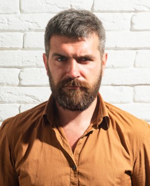 Ciddi yüzlü yakışıklı bir adamın portresi