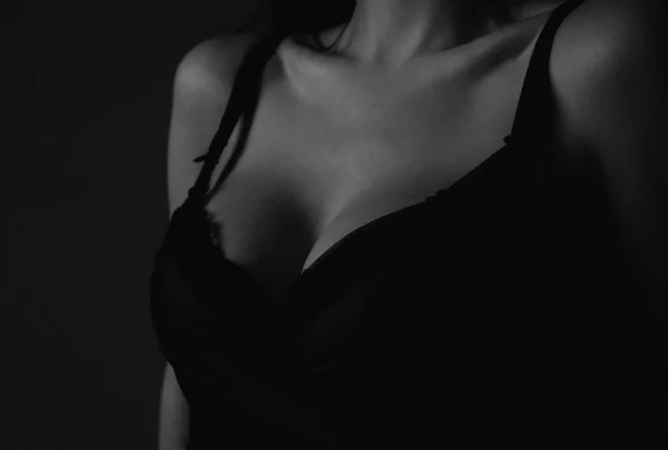 Sexy Woman Breast Boobs Bra Sensual Tits Beautiful Slim Female — Fotografia de Stock