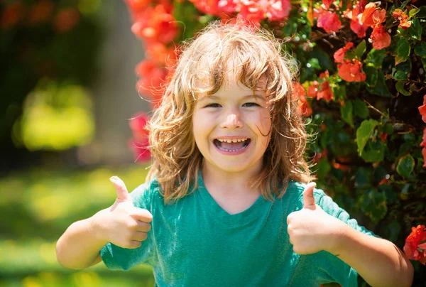 Portret Van Een Vrolijk Lachend Kind Sluit Positieve Kinderen Gezicht — Stockfoto