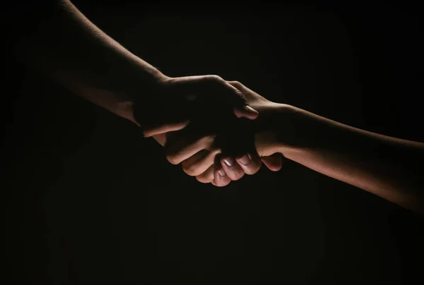Handshake Hand Arm Salvation Close Help Hand Two Hands Helping — Stock Photo, Image
