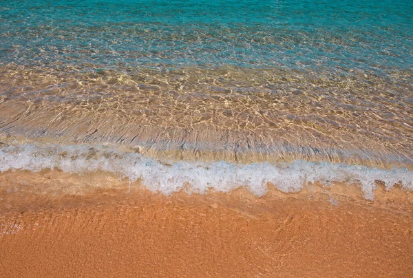 Pozadí Pláže Klidné Krásné Vlny Oceánu Písečné Pláži Výhled Moře — Stock fotografie