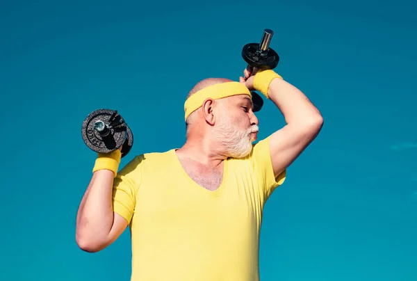 Wie Sport Und Muskeln Muskelstarkes Kraftkonzept Muskulöser Senior Sportler Älterer — Stockfoto