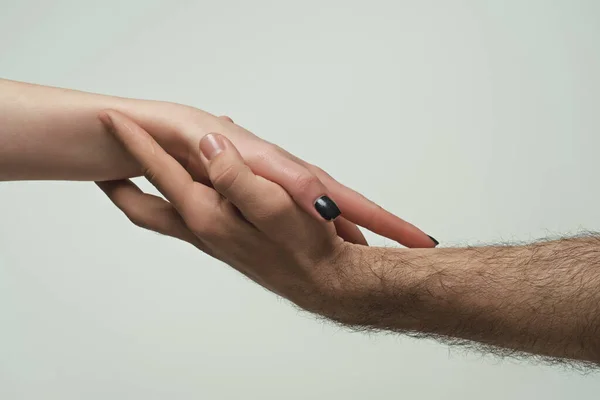 Ajudar Mãos Mãos Dadas Perto Dar Uma Mãozinha Apoio Mão — Fotografia de Stock