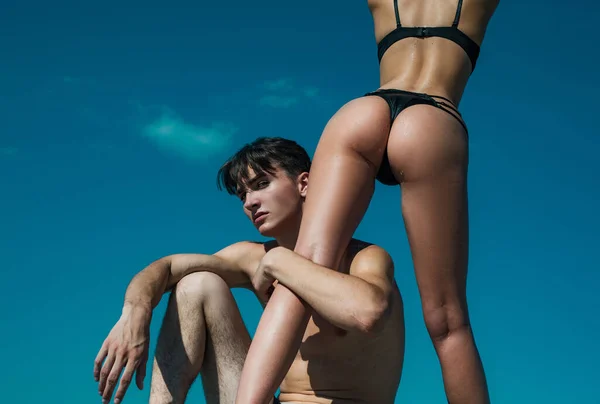 Womens Legs Butt Sexy Hot Girl Wearing Luxury Bikini Bottoms — Stockfoto