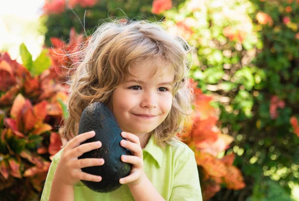 Barnens Sommarvitamin Ett Förtjusande Barn Med Avokado Vitamin Och Hälsosam — Stockfoto