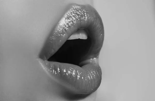 Girls Sexual Lips Night Flirt Blowjob — Stockfoto