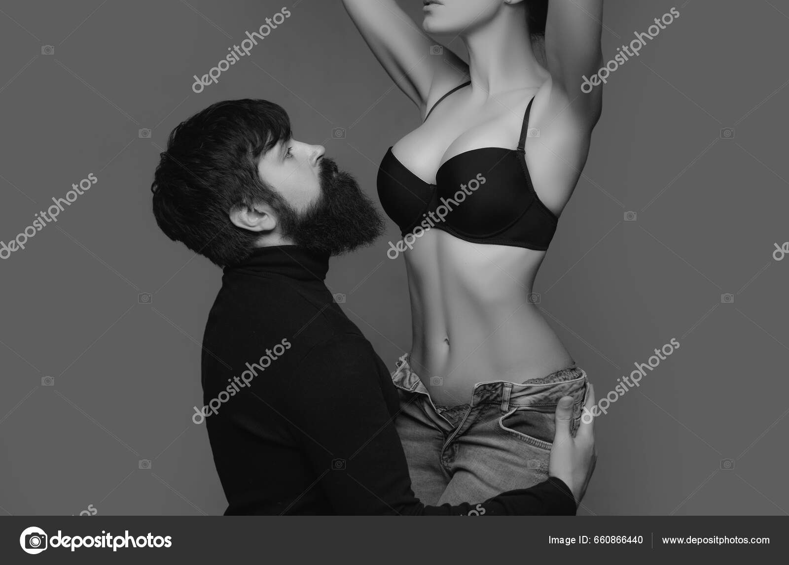 Handsome Bearded Man Touching Womans Body Enjoying Her Beautiful Boobs Stock Photo by ©Tverdohlib 660866440 photo