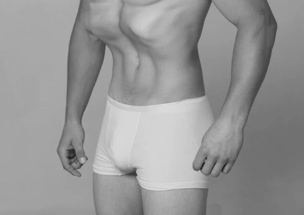 Buikspieroefeningen Gezonde Man Lichaam Taille Slanke Mannelijke Romp Taille Buik — Stockfoto
