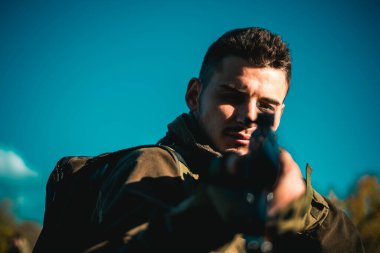 Hunter Hedef lazer görme ile. Görme collimating. Hunter avı av tüfeği silah ile