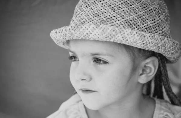 Closeup Portrait Girl Child Positive Emotions Summer Days Pretty Kid — Foto de Stock