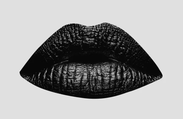 Gouden Lippen Close Geïsoleerd Wit Gouden Metalen Lip Mooie Make — Stockfoto
