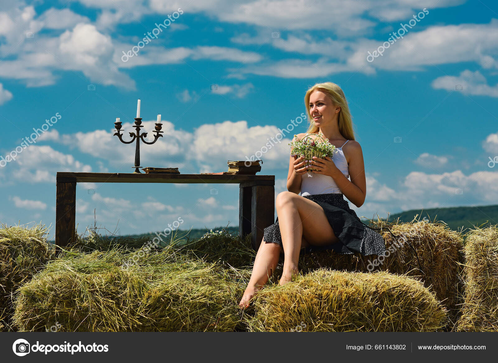 Countryside Woman in Boho Style. Attractive Woman in Fashion