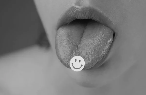 Drug Addiction Tongue Drugs Lsd Psychedelic Hallucinogens — Stock Photo, Image