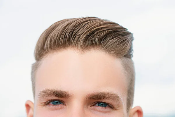 Dandruff Disease Hairdresser Man Hairstyle Healthy Male Hair — Stock Photo, Image