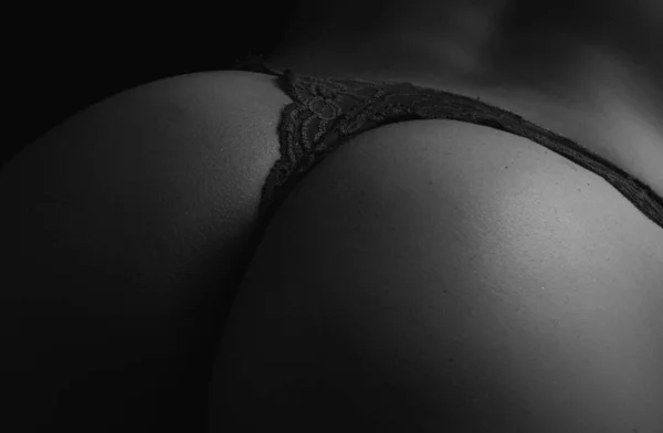 Sexy Butt Sensual Ass Buttocks Bikini Thong Lingerie Close —  Fotos de Stock