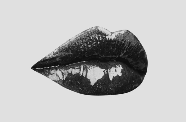 セクシーな唇 アートグロスリップメイク — ストック写真