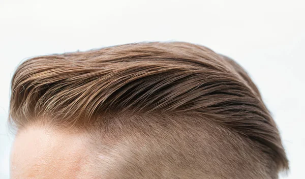 Männerfrisur Gesundes Männliches Haar Schuppen Grooming Und Menschen Konzept Isoliert — Stockfoto