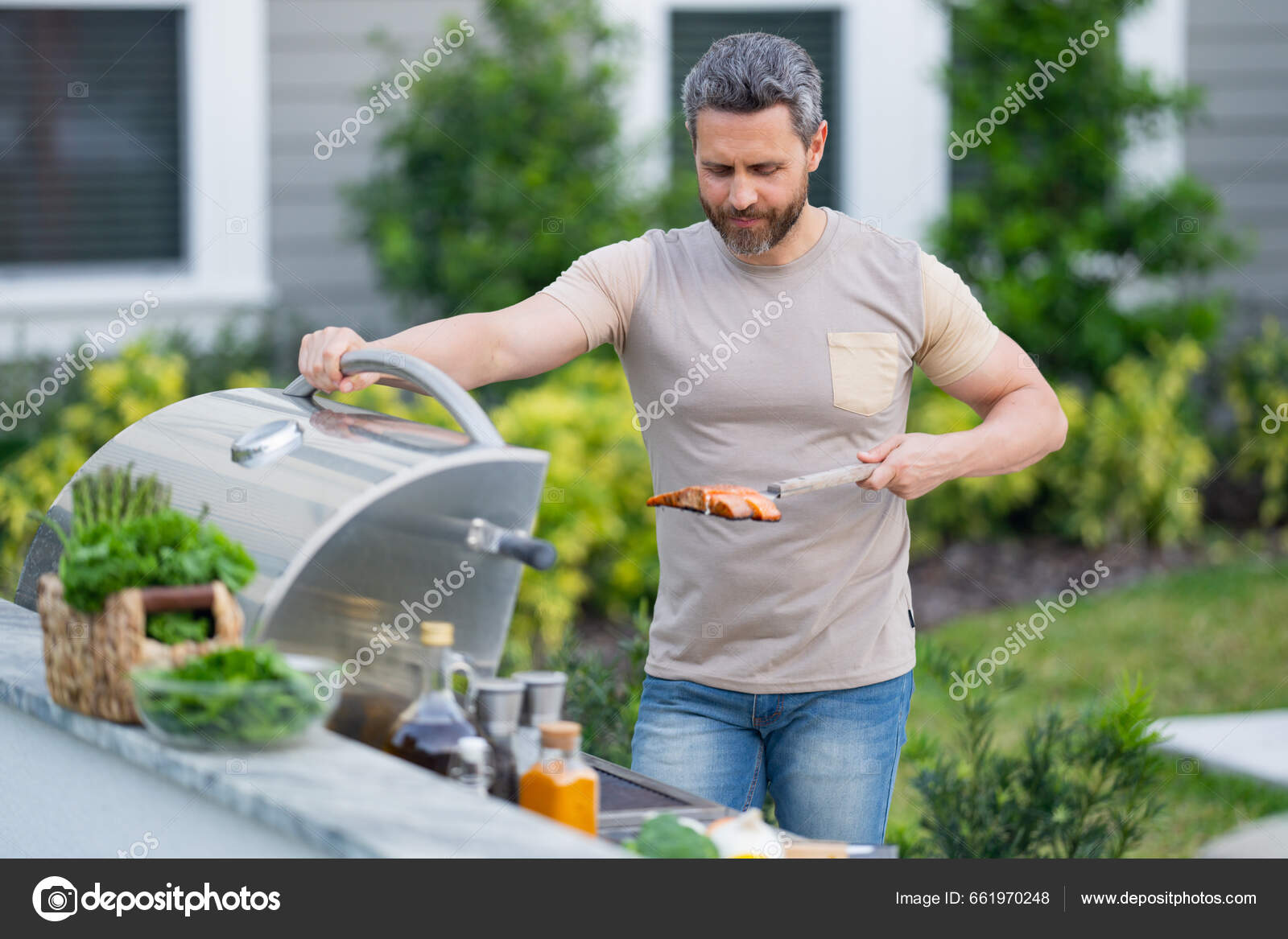 Backyard Barbeque Guys Black Men Grilling Hamburgers At Backyard