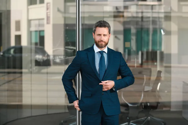 Manager Luxury Modern Open Space Business Center Successful Business Man — Stock Photo, Image