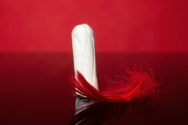 Tampón Médico Período Sanguíneo Ciclo Menstruación Tampones Algodón — Foto de Stock