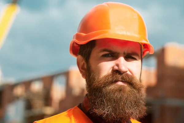 Construction Worker Uniform Safety Equipment Have Job Building Industrial Theme — Foto de Stock