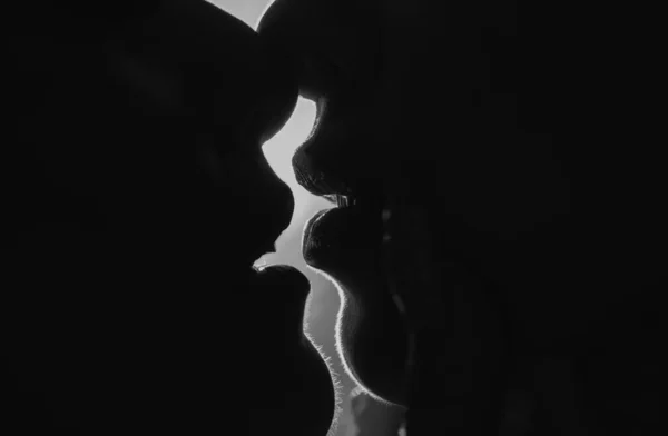 女はキスを閉じる レズビアンカップルキス唇 Lgbtの概念 — ストック写真