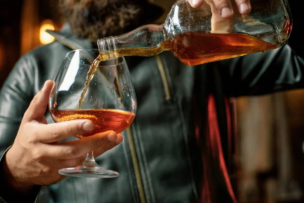 Whisky Cognac Cognac Glas Alcoholverslaving Verslavend Groep Met Inbegrip Van — Stockfoto